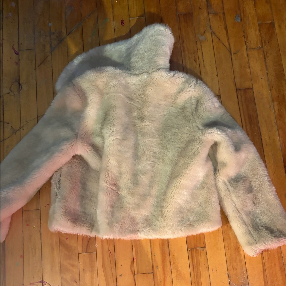 Topshop cropped Cream Faux Fur Jacket - Picture 3 of 7